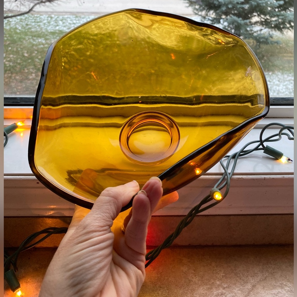 Vintage Amber Glass Bowl